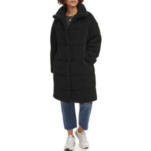 Levi's Long Length Patchwork Quilted Teddy Coat | Black | X-Small